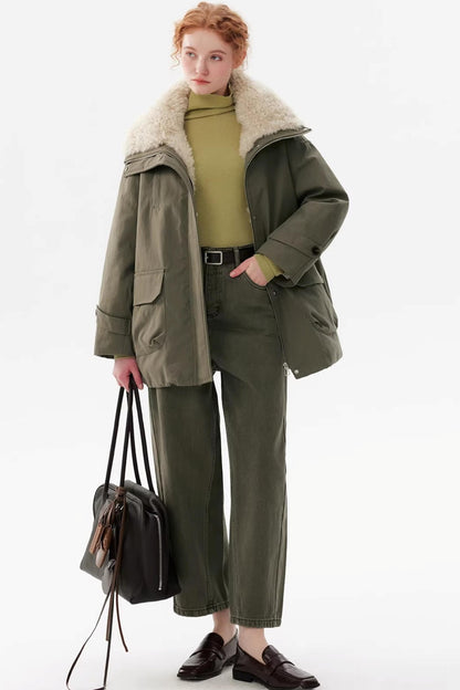 Faux Fur Collar Down Jacket