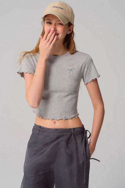 Lace Embroidered Slim Fit Top