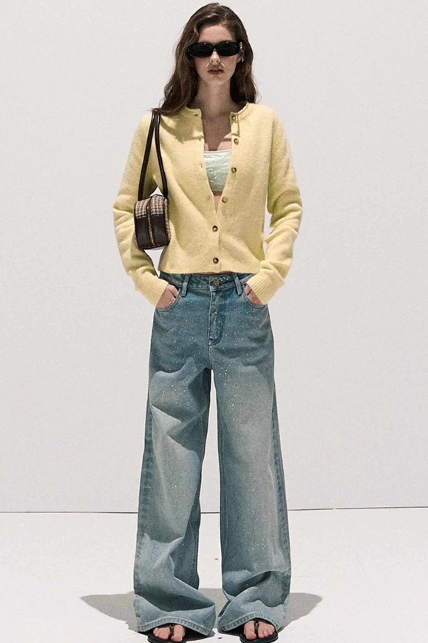 Vintage Crewneck Wool Knit Cardigan