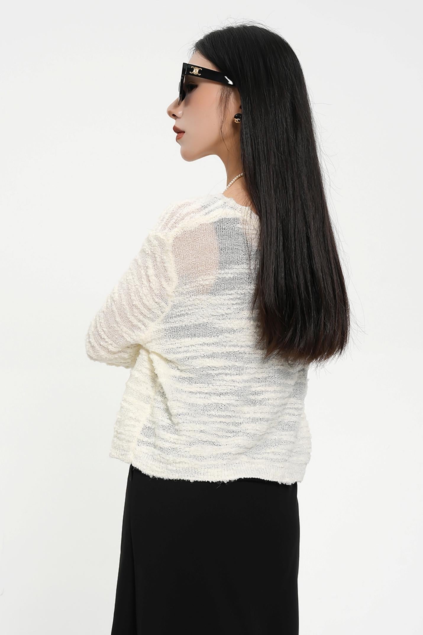 Niche Cropped Knit Cardigan