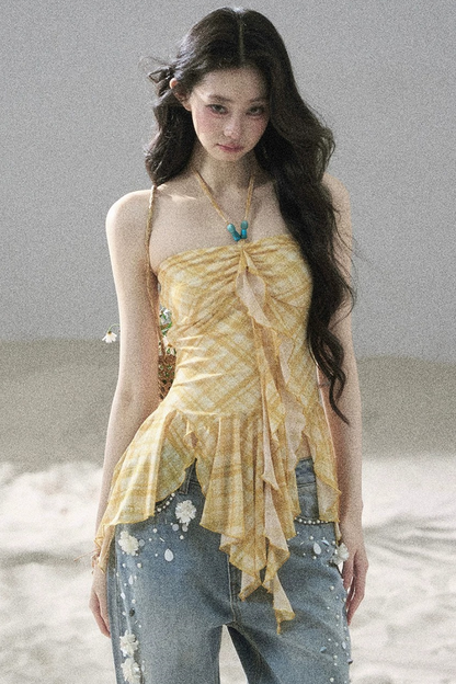 Provençal Fields Quilted Halter Top