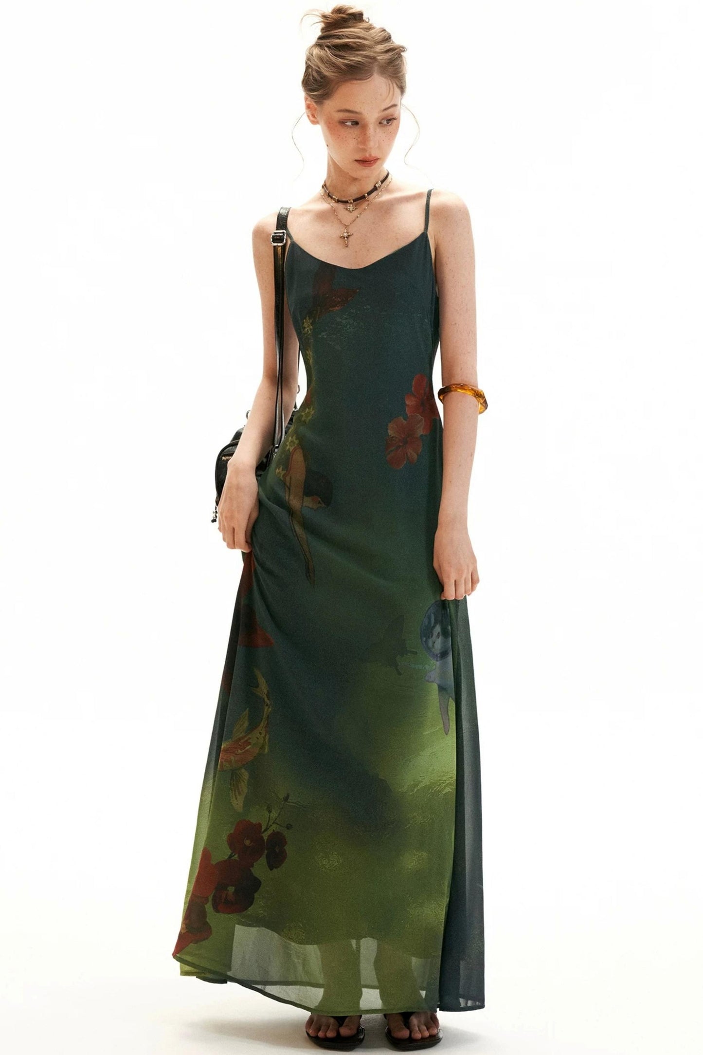 Fantasy Floral Suspender Dress