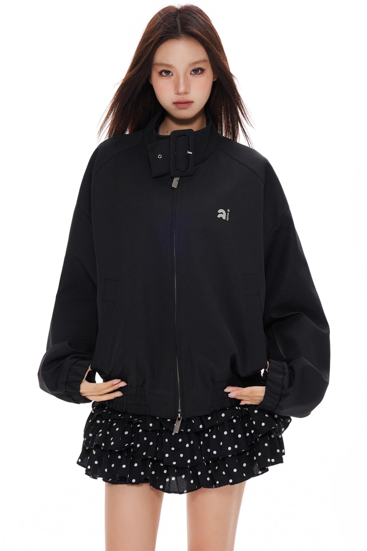 Polka Dot Stand-Up Jacket