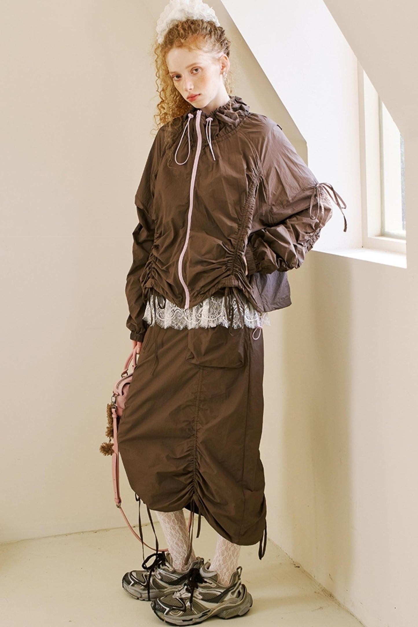 Versatile Color-Block Jacket Skirt Set-Up