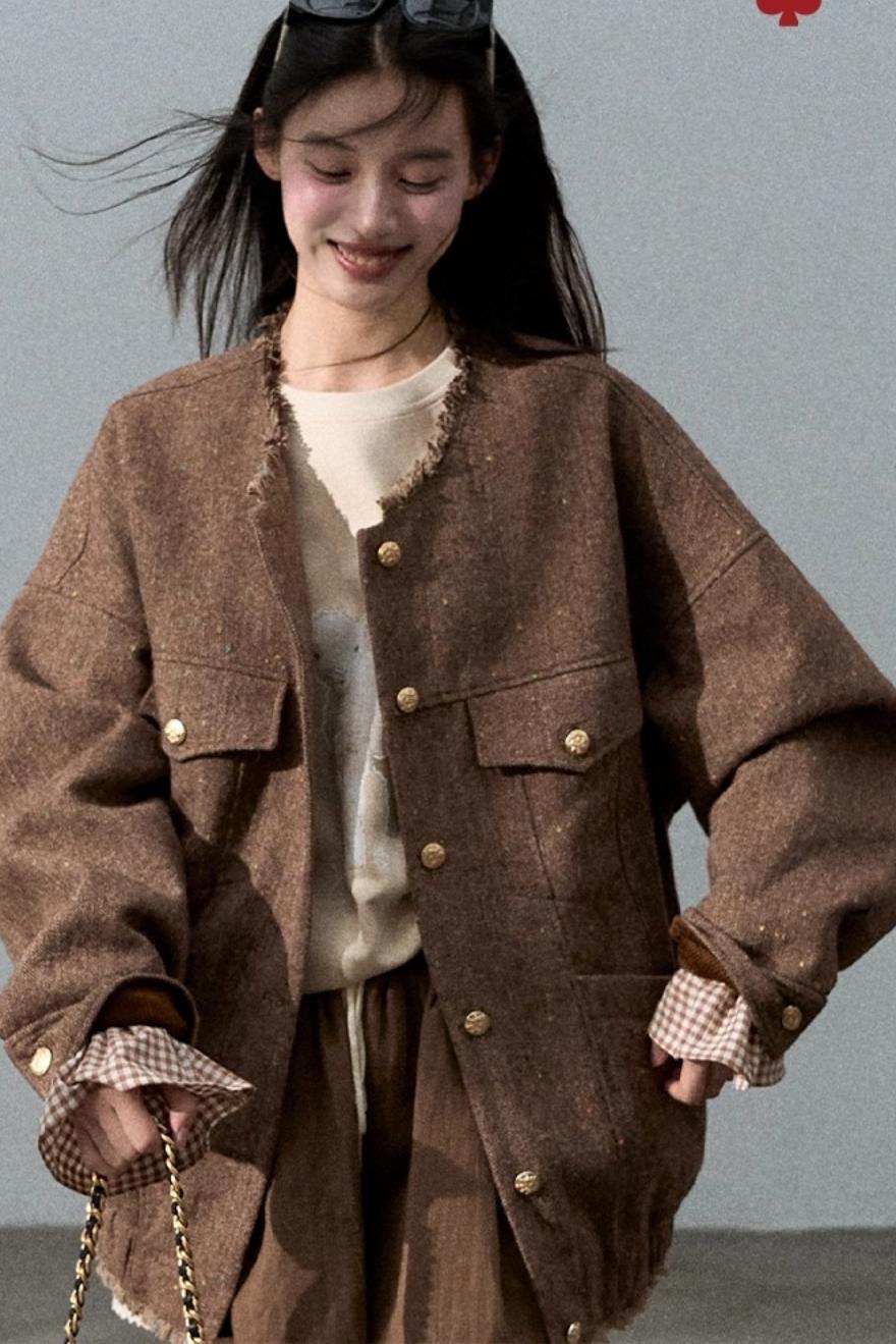 Lyocell Cotton Patchwork Plaid Sweatshirt