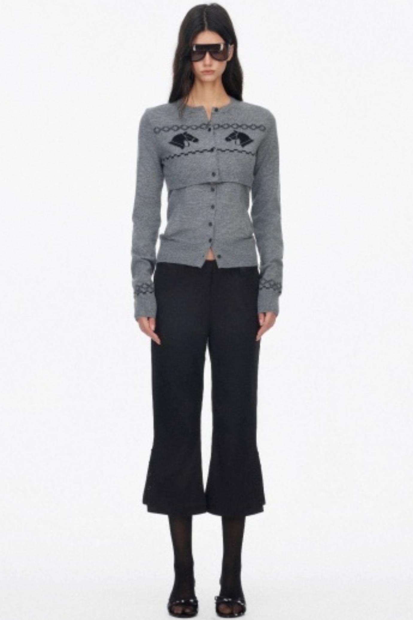 Wool Knit Two Piece Slim Jacket