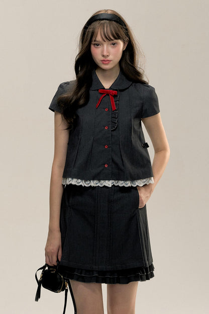 College A-Line Skirt And Shirt Set-Up