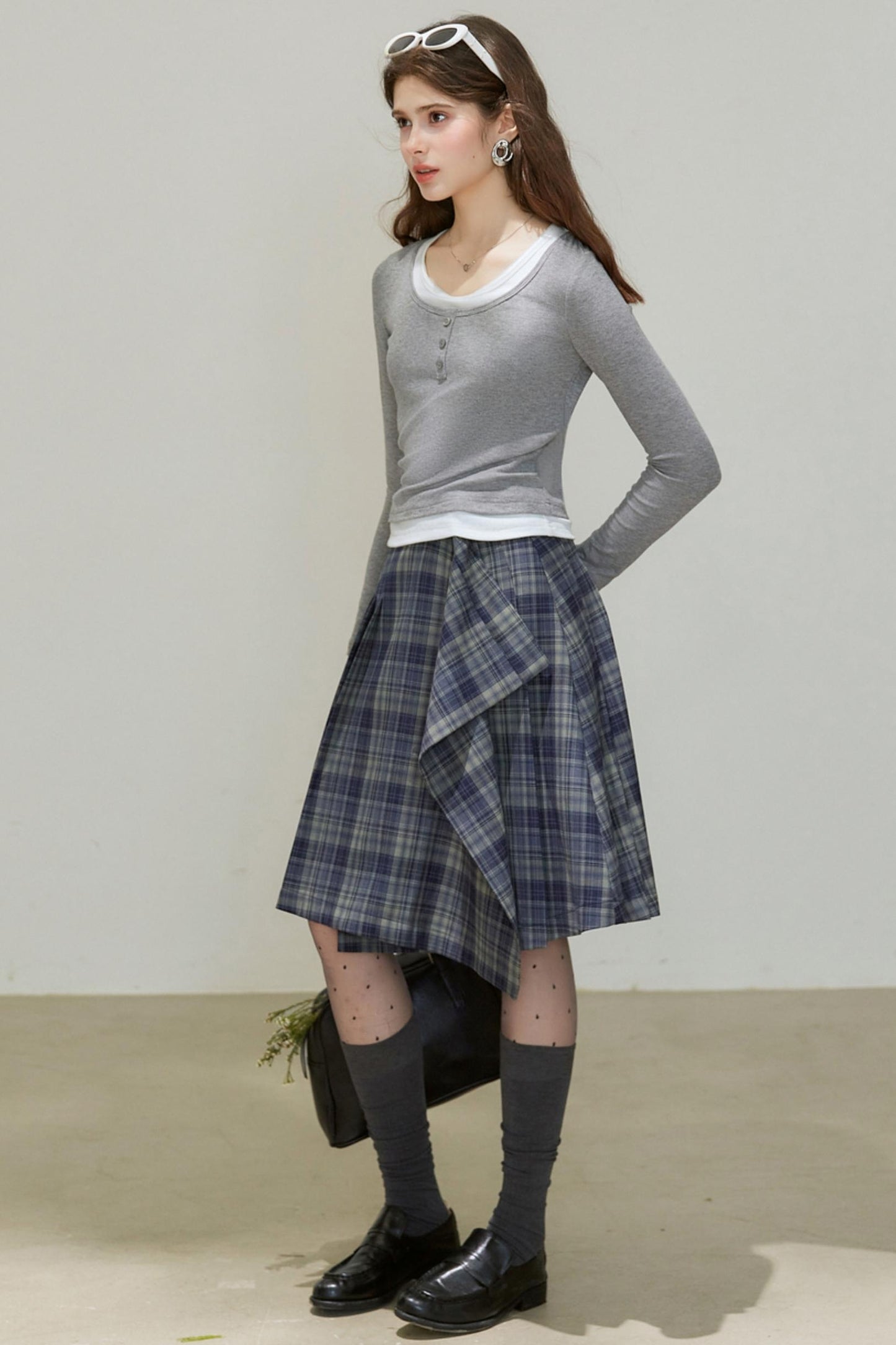 Plaid A-Line Skirt