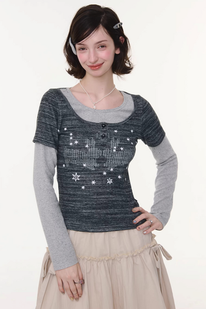Starry Night Retro Top