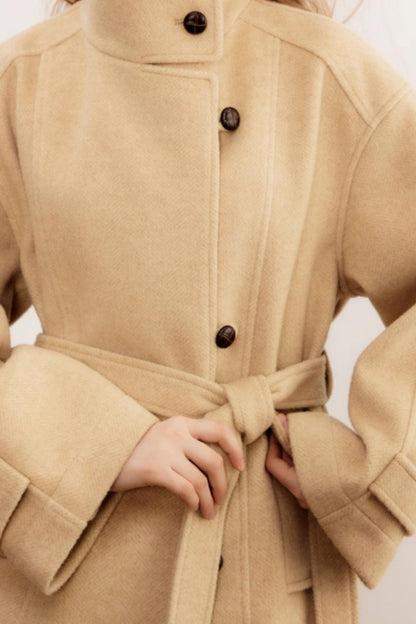 Stand-Up Collar Woolen Coat