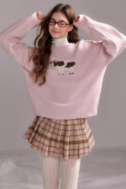 Strawberry Wool Crewneck Sweater