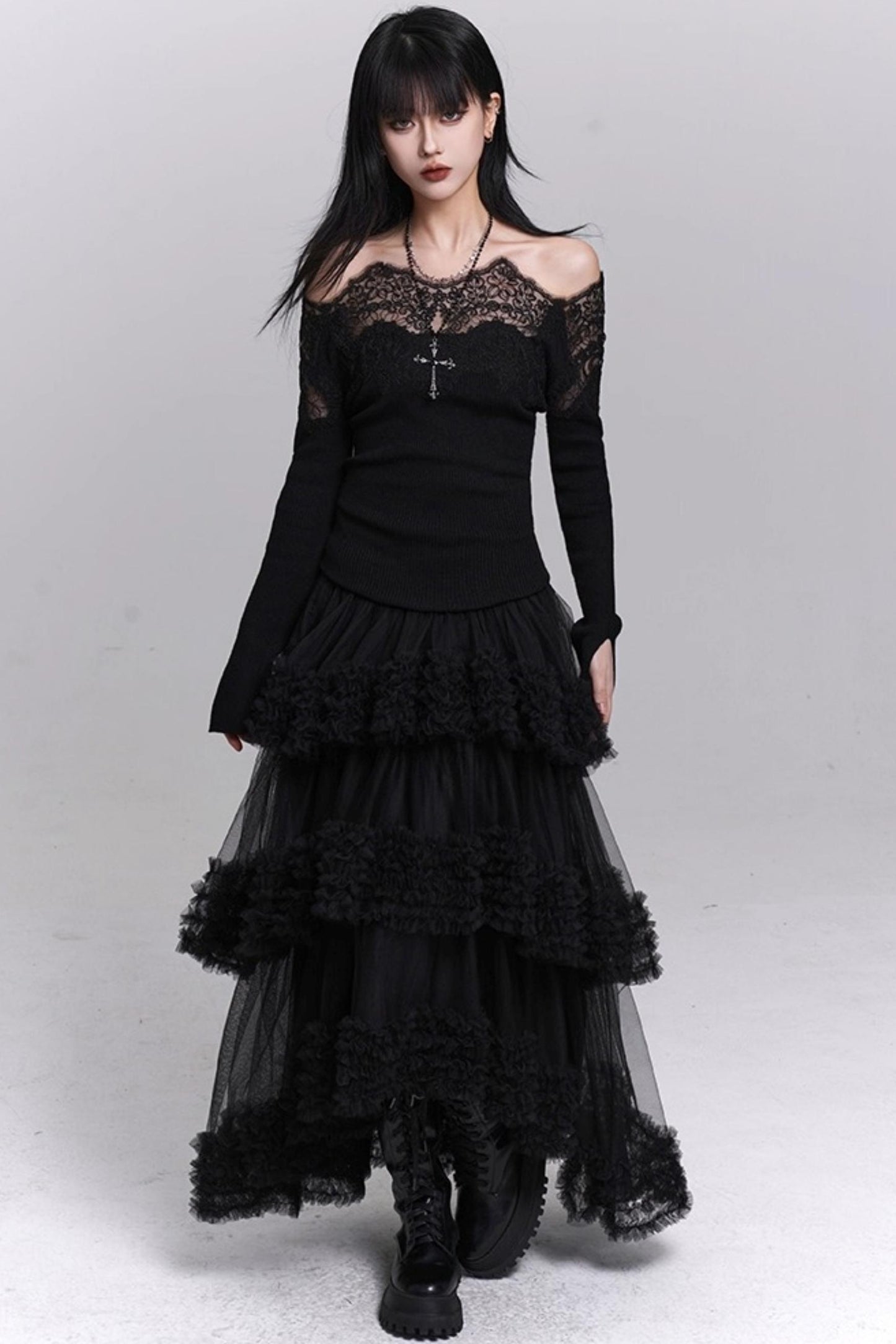 Brown Fluffy Cake Skirt