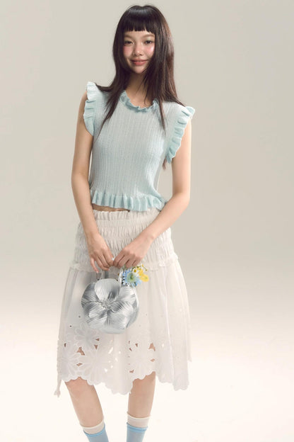 Whispering Daisy Asymmetrical Skirt Top