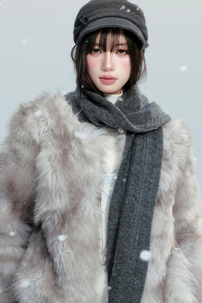 Vintage Wool Blend Knitted Scarf