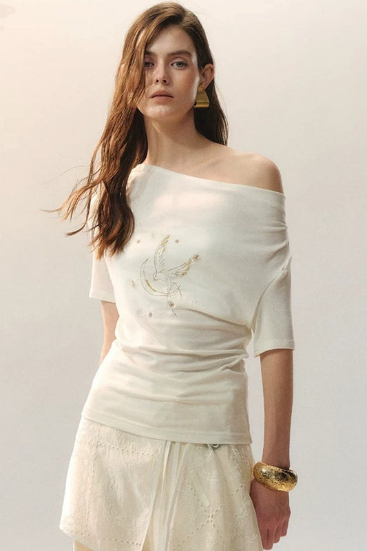 Asymmetric Beaded Bird Top