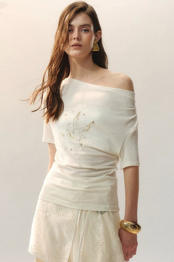 Asymmetric Beaded Bird Top