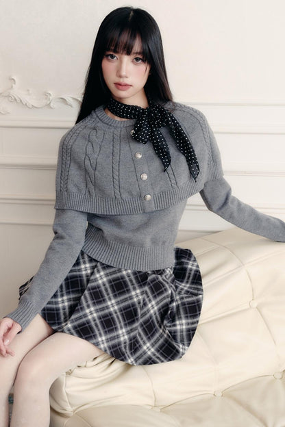 Fake Two Piece Knit Sweater Top