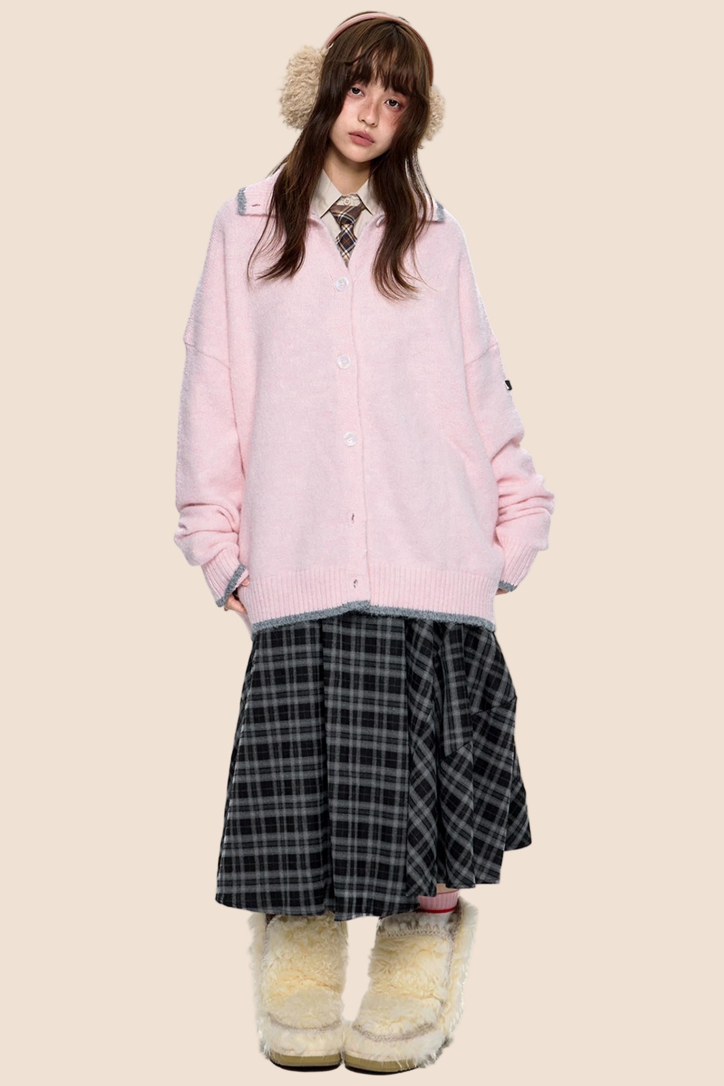 Lapel Knit Retro Cardigan