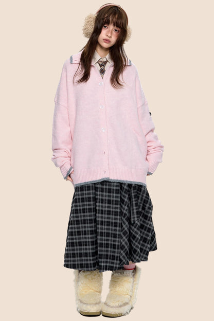 Lapel Knit Retro Cardigan