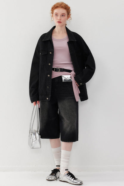 Black Wide Denim Jacket