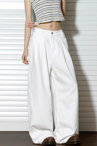 Blue Slouchy Wide Leg Pants