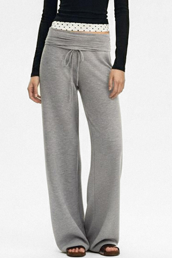 Gray Straight Drape Pants