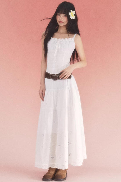 High-Waisted Jacquard A-Line Skirt