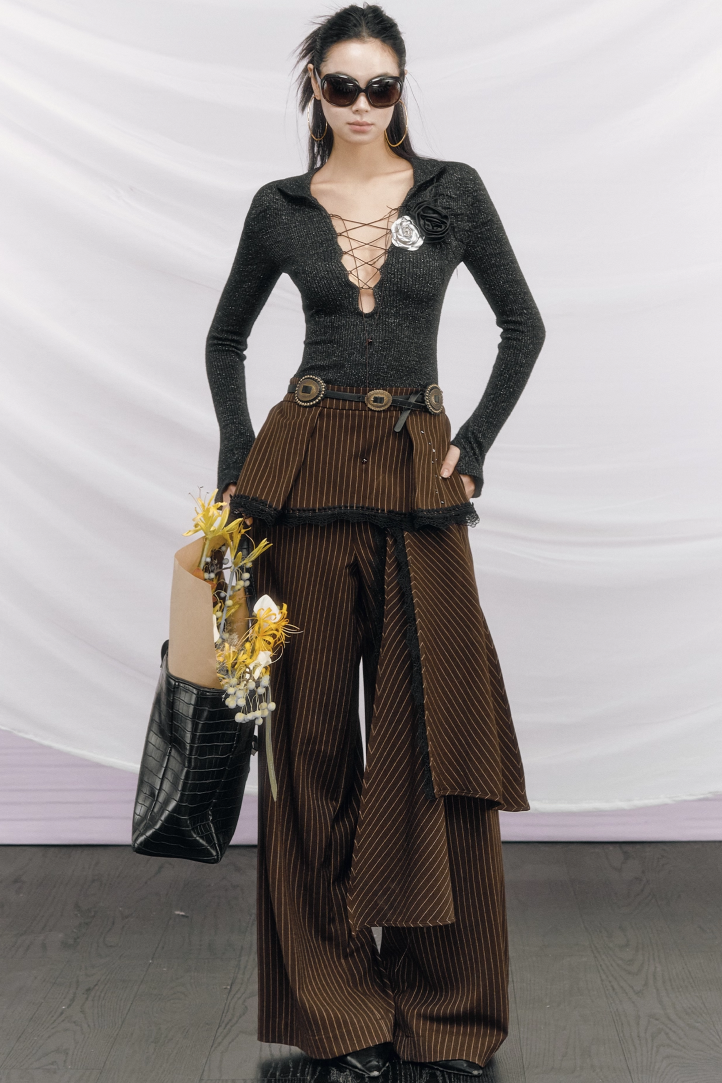 Echo Striped Lace Pants