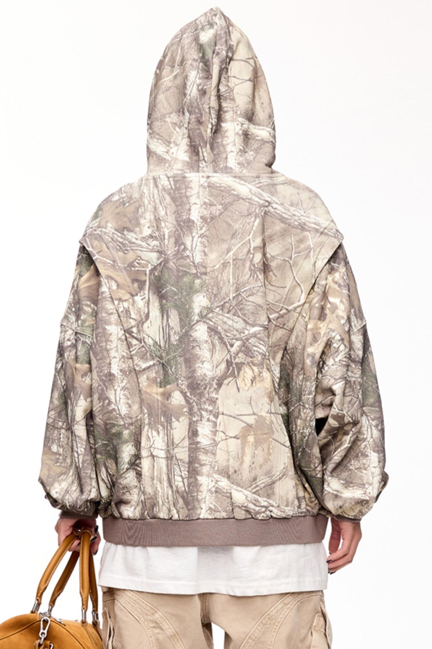 Distressed Camouflage Hooded Sweatshirt