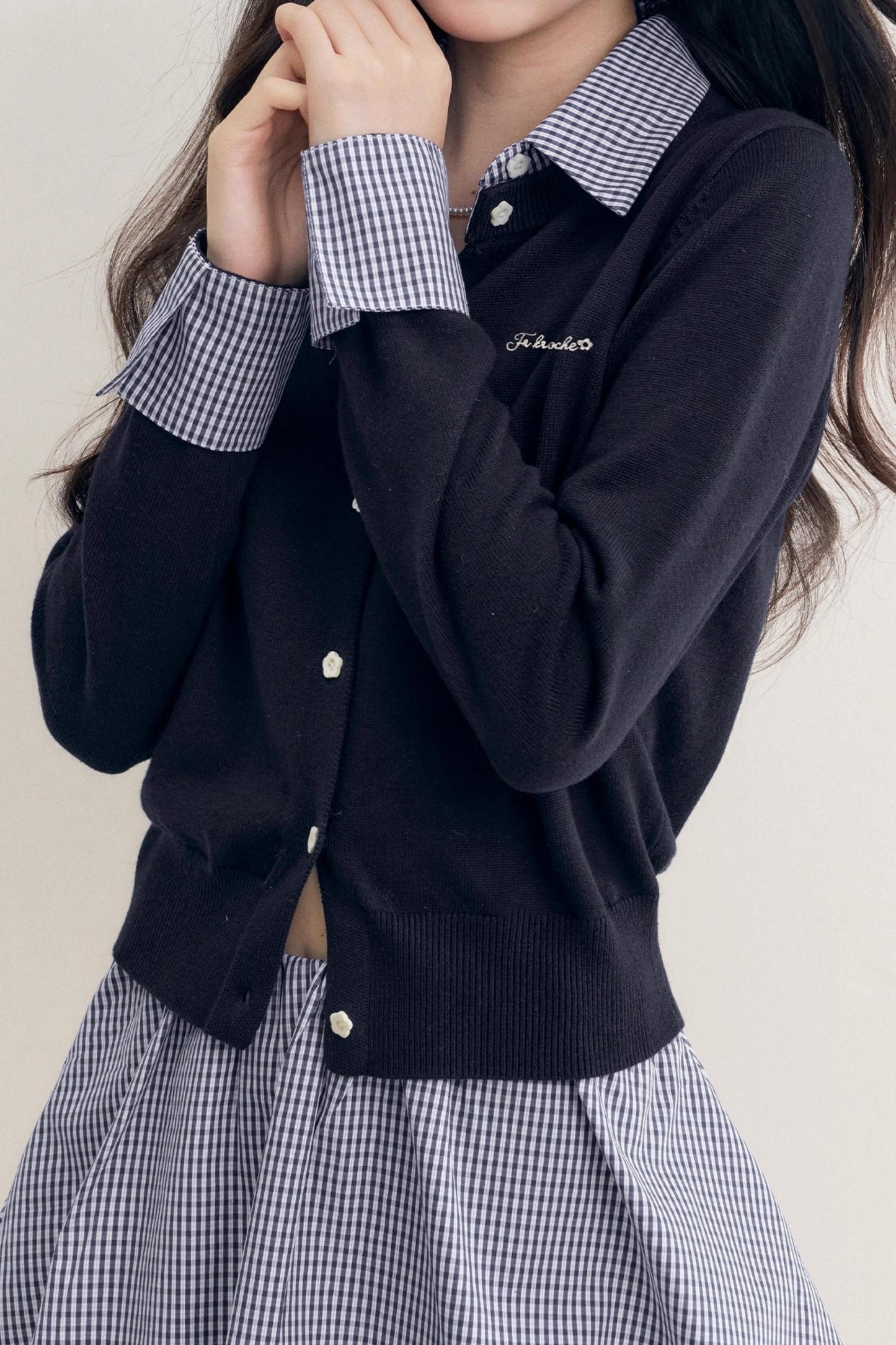 Elite Wool-Blend Plaid Cardigan Set-Up