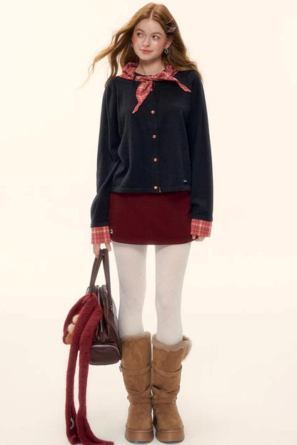 Wool Blend Plaid Sweater