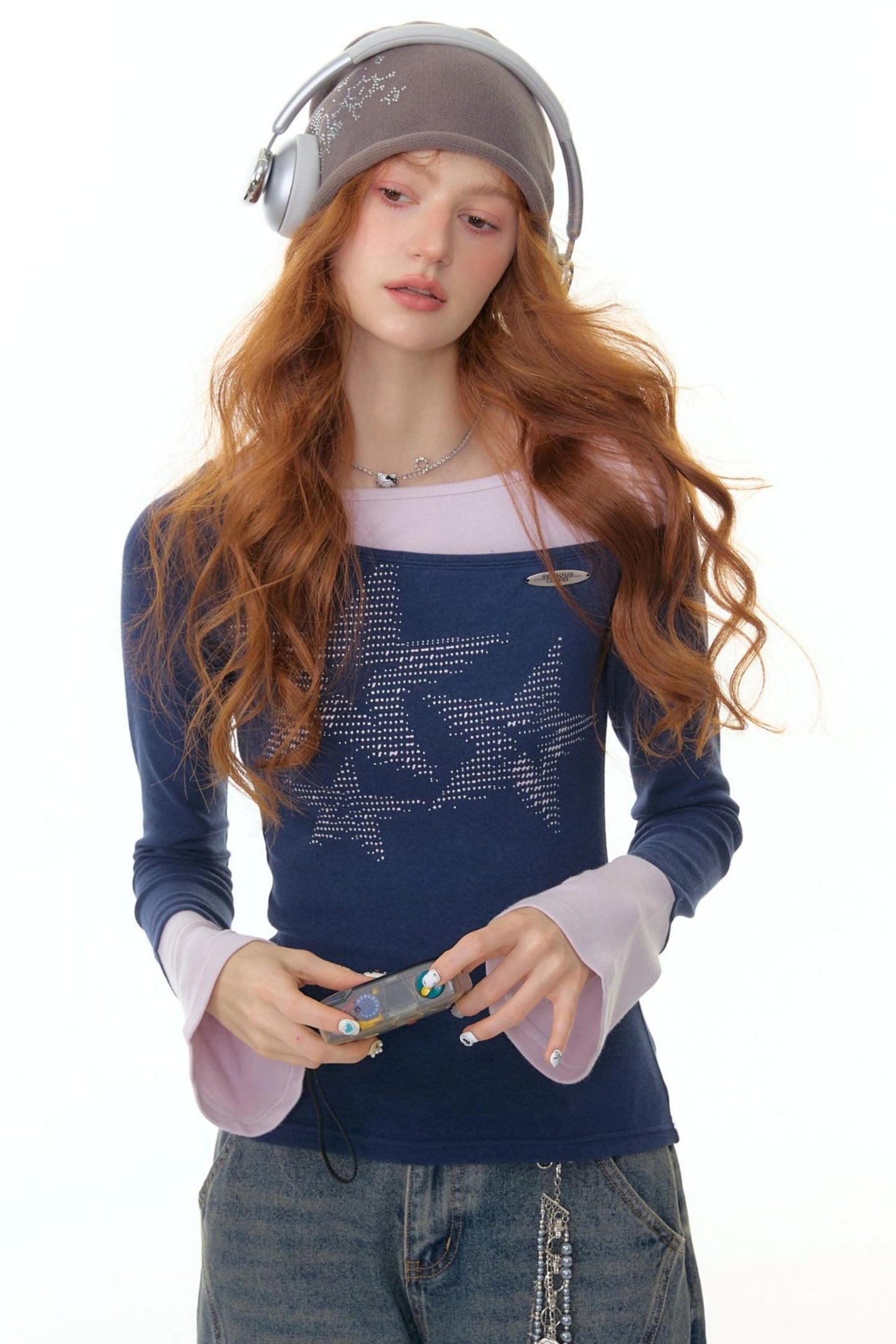 Autumn Star Flared Long Sleeve T-Shirt