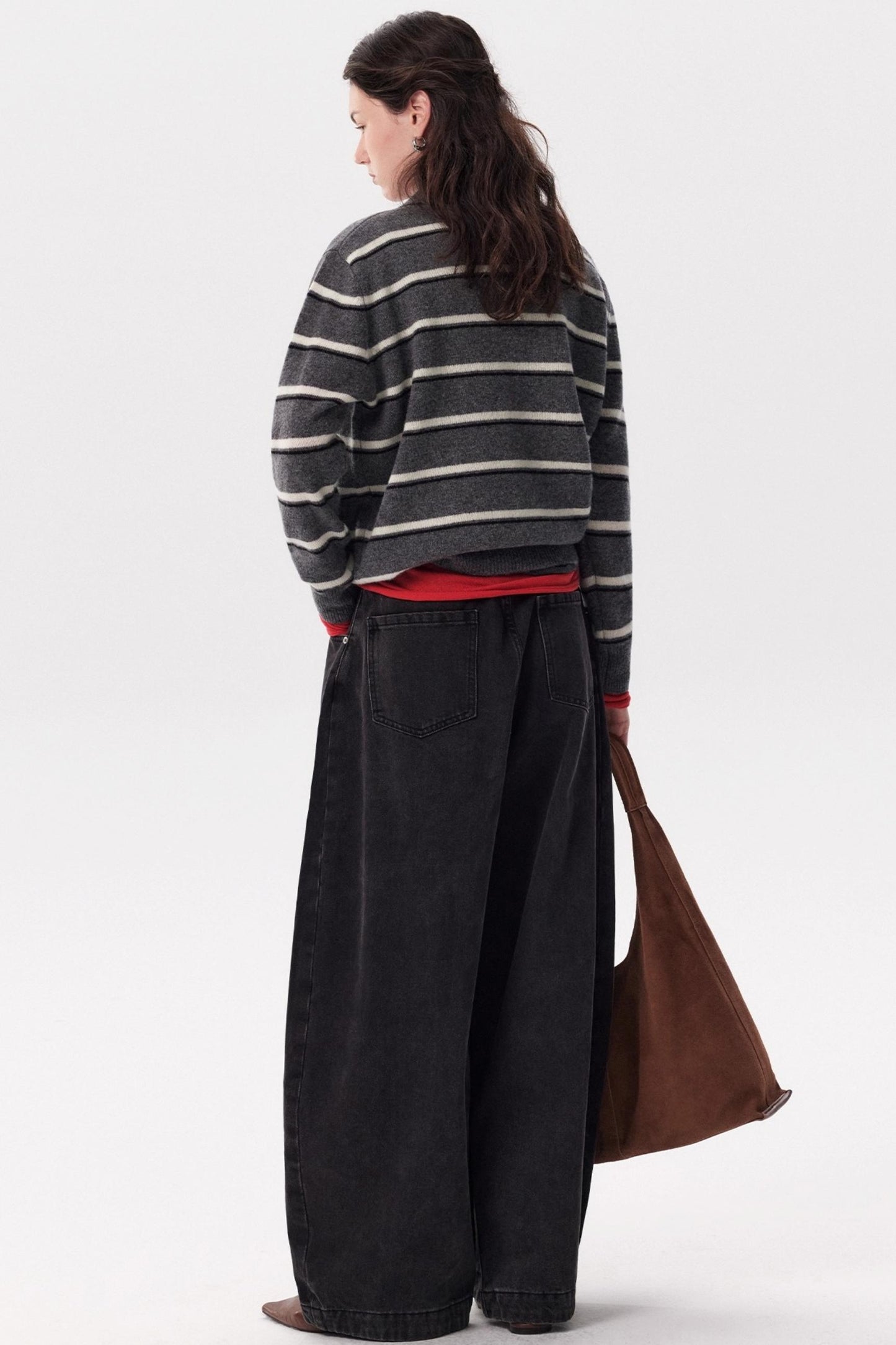 Fashionable Striped Wool Knitted Sweater