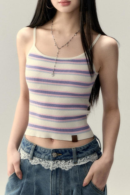 Stripe Wool Strap Base Top