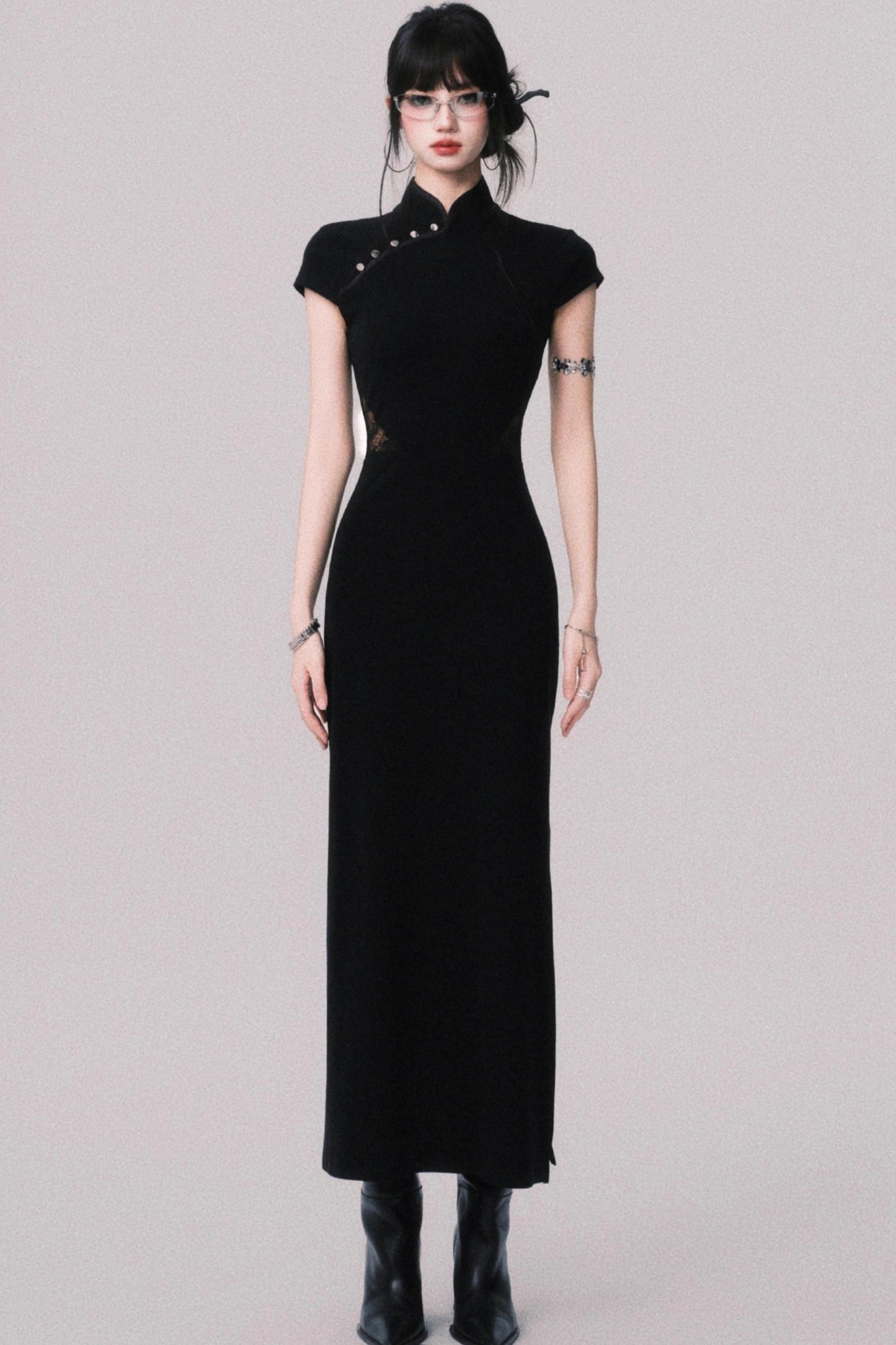 Retro Mermaid Lace Cheongsam Dress