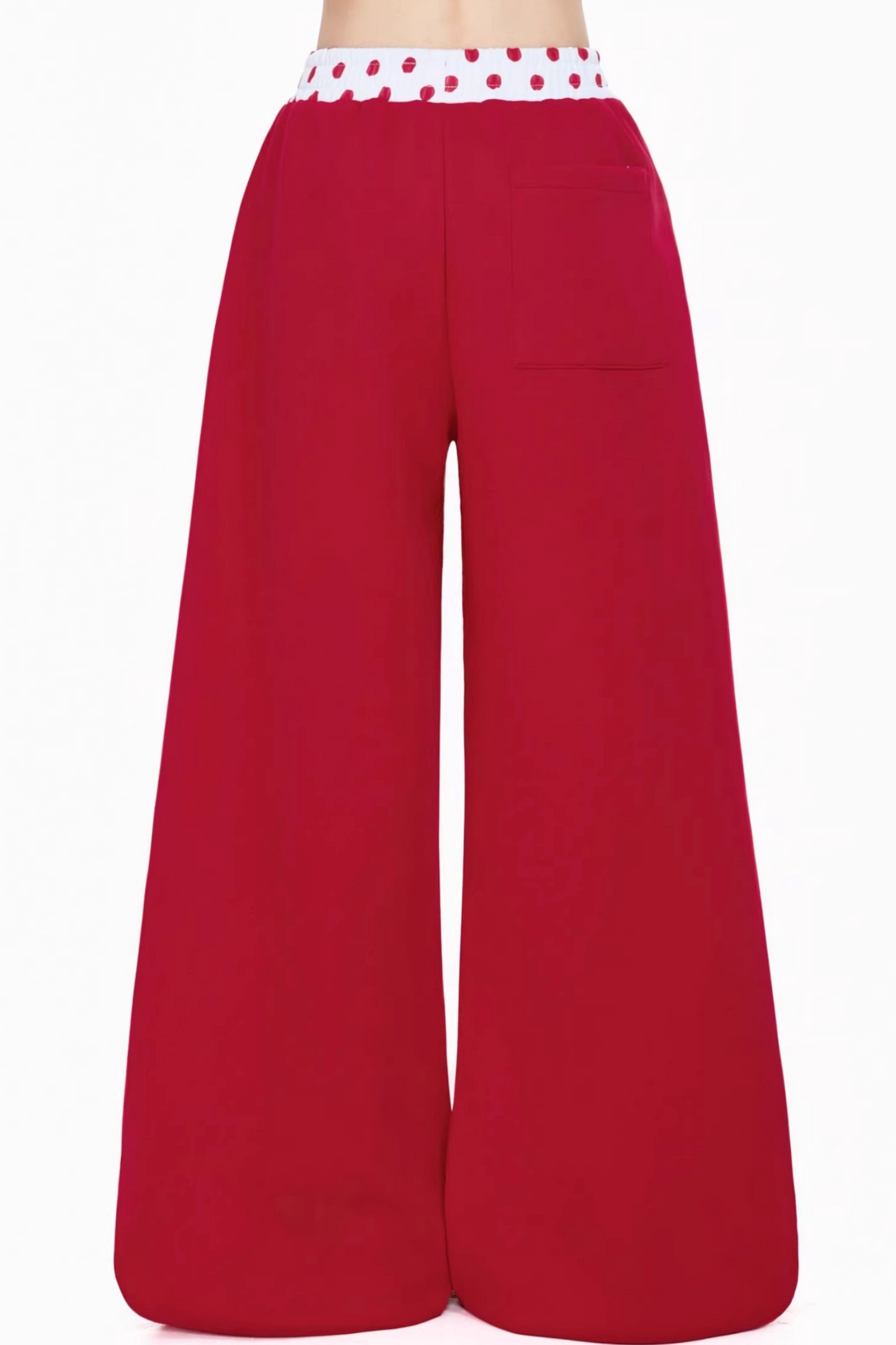 레트로 폴카 도트 벨트 스웨트팬츠