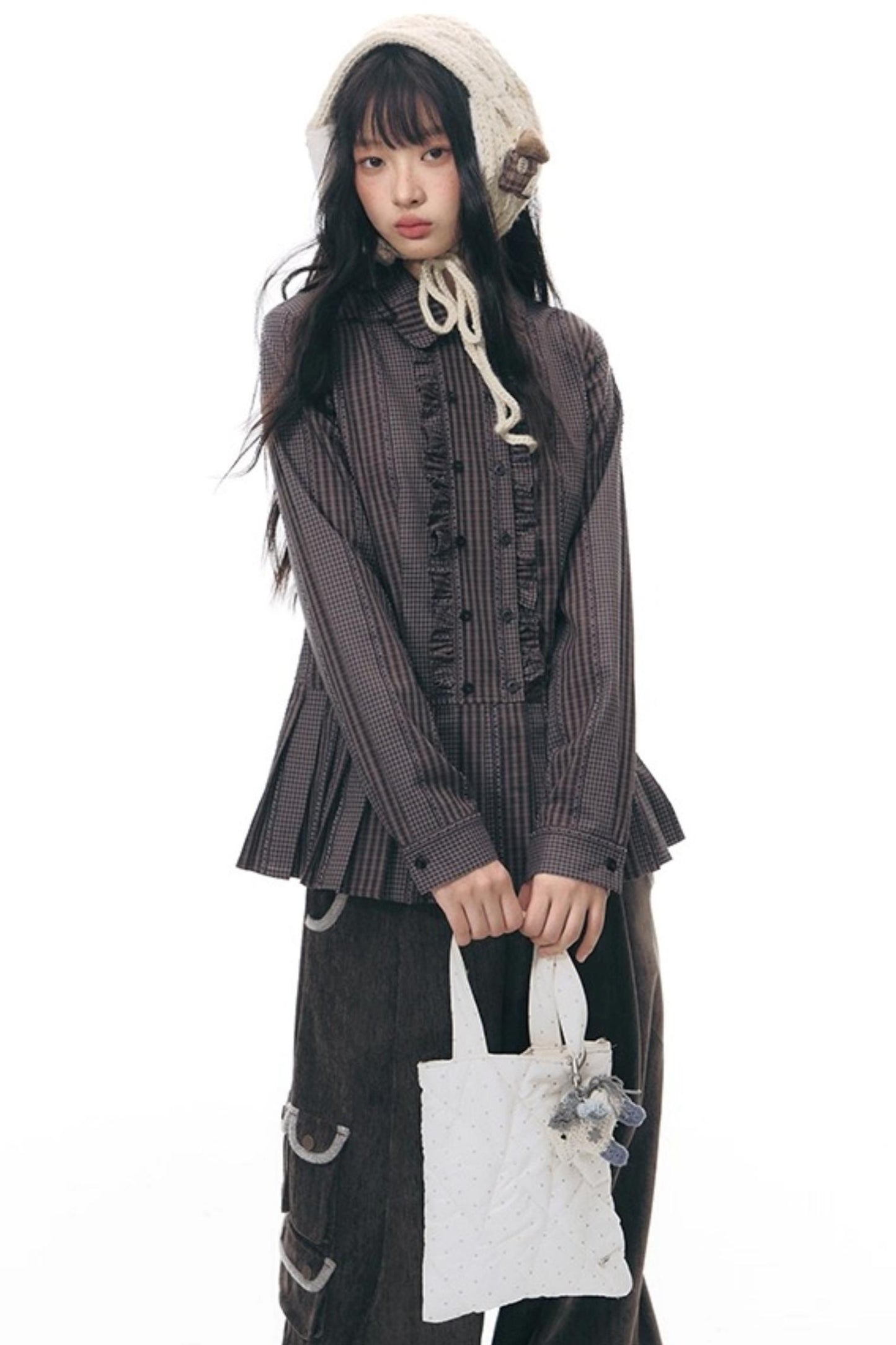 Double-Breasted Ruffled Shirt