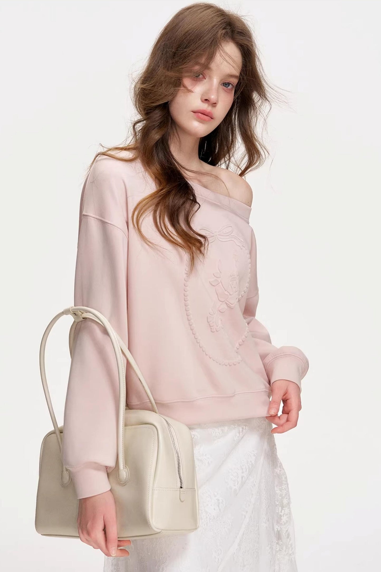 Hand-Painted Embossed Modal Sweatshirt