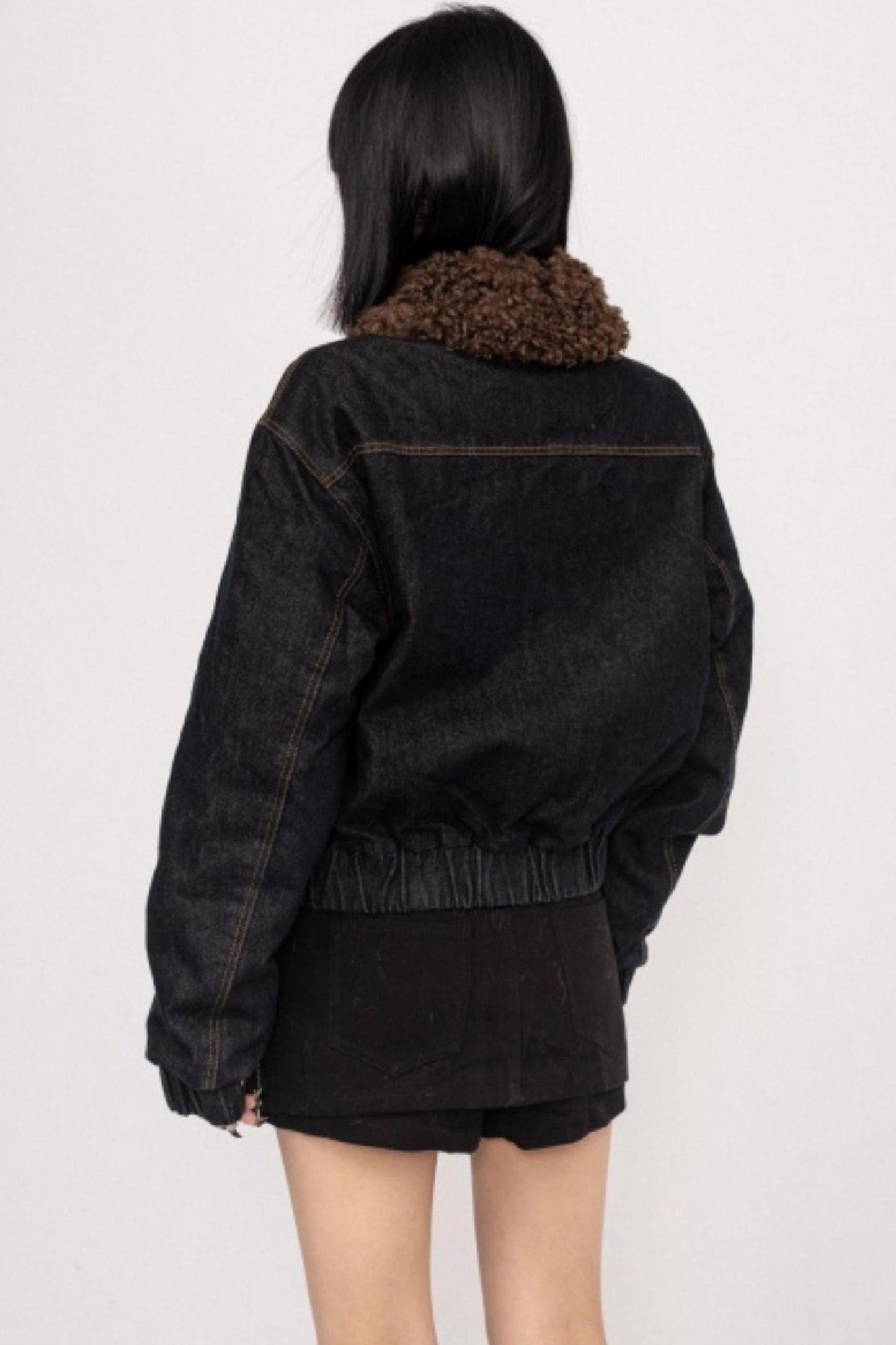 Retro Fur Collar Denim Jacket