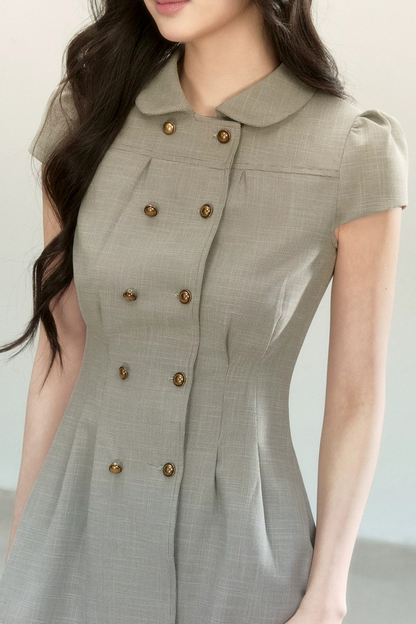 Retro-Preppy-Kleid mit Puppenkragen