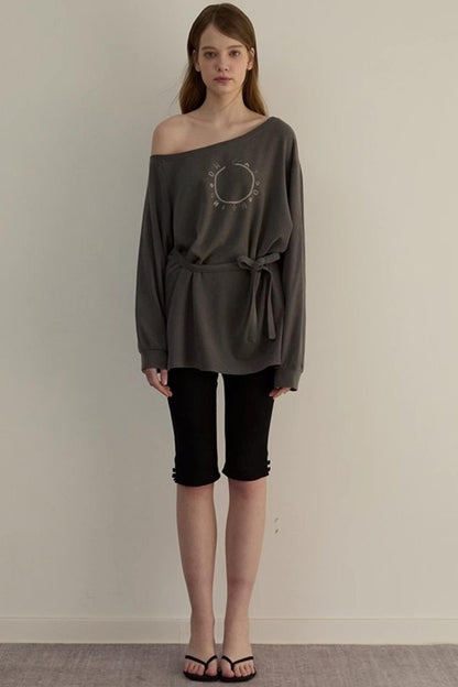 Personalized Slouchy Tie Sweatshirt