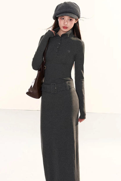 Henry Collar Bodycon Dress