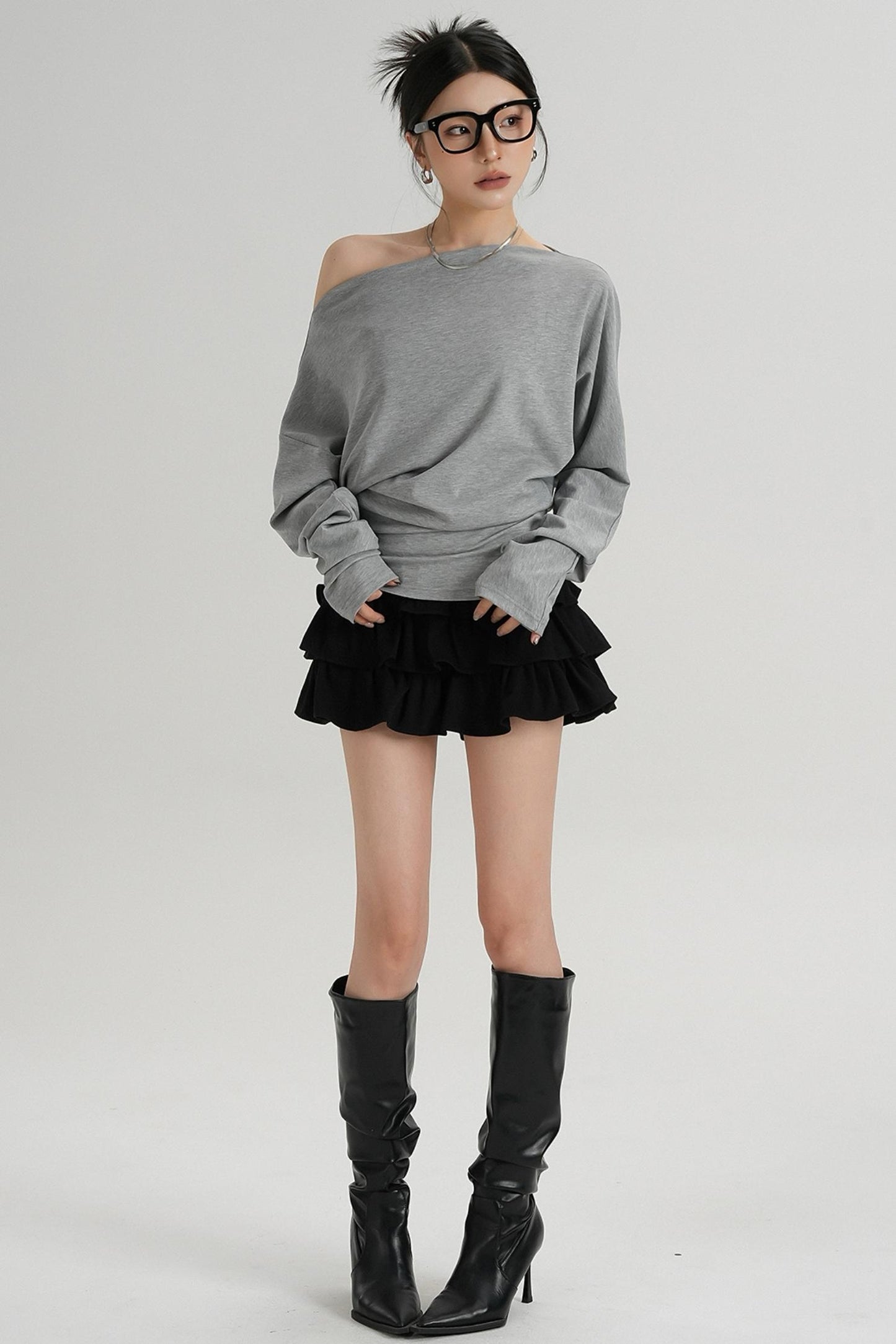 Classic High Waisted Pleated Skirt