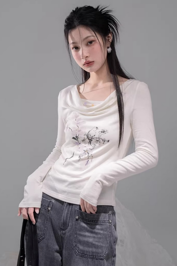 Cloud Beige Lyocell Blouse Set