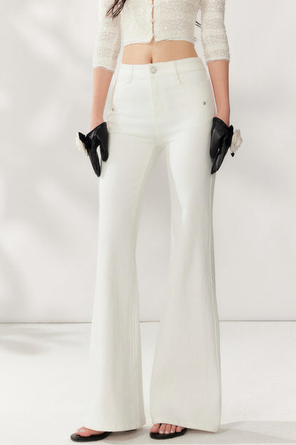 High-Waisted White Supermodel Pants