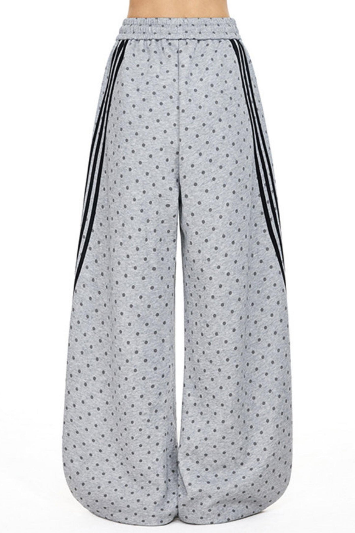 Retro Star-Striped Wide-Leg Pants