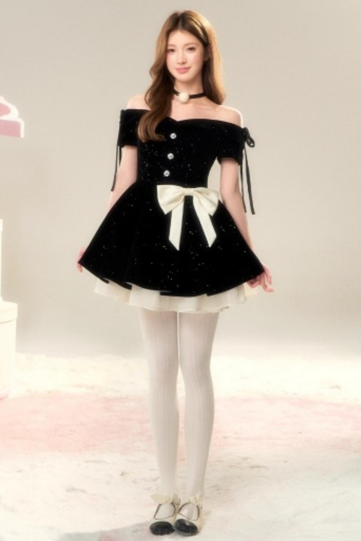 French Velvet Mini Dress Set-Up