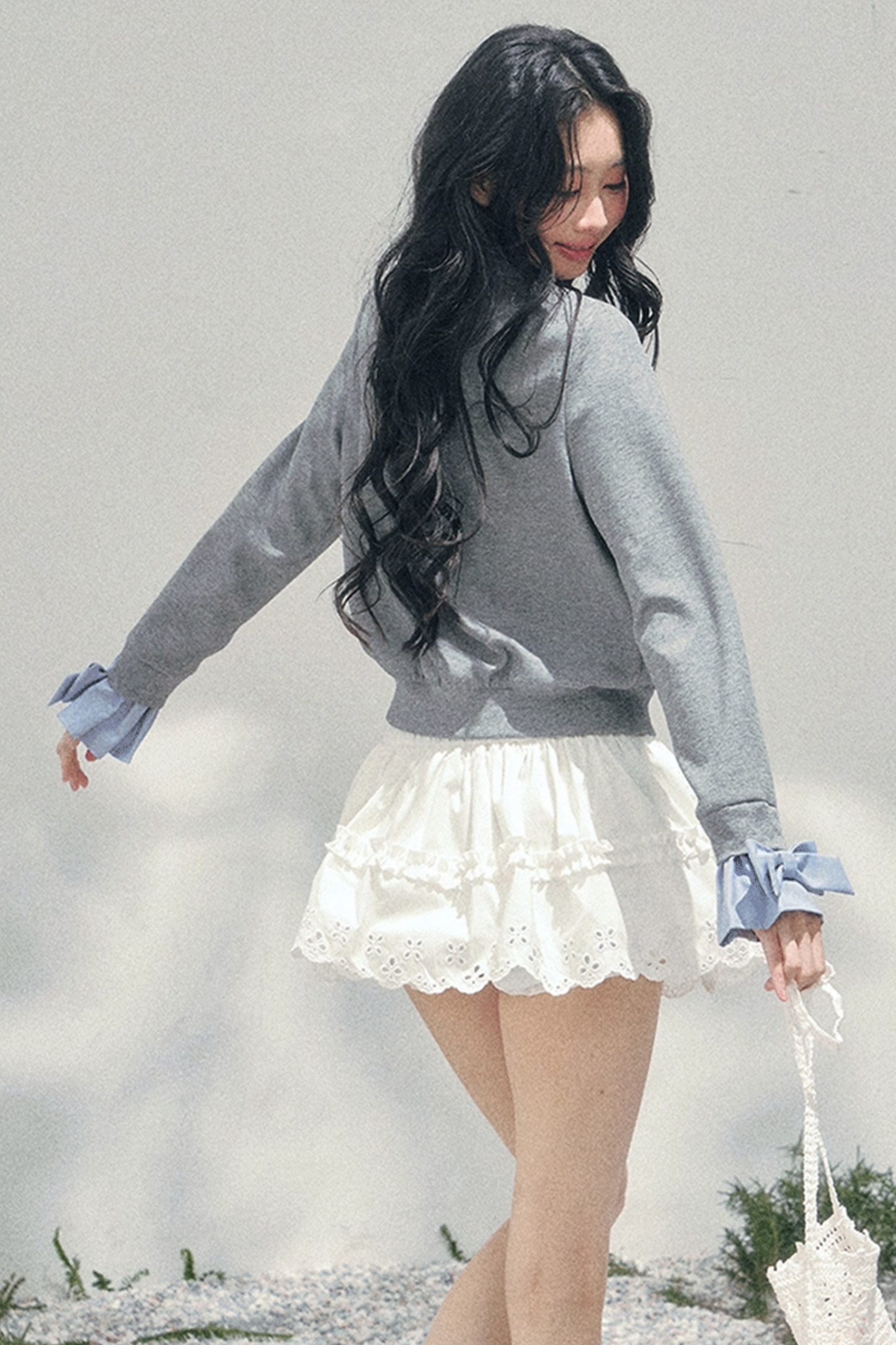 Spring White Half-Skirt