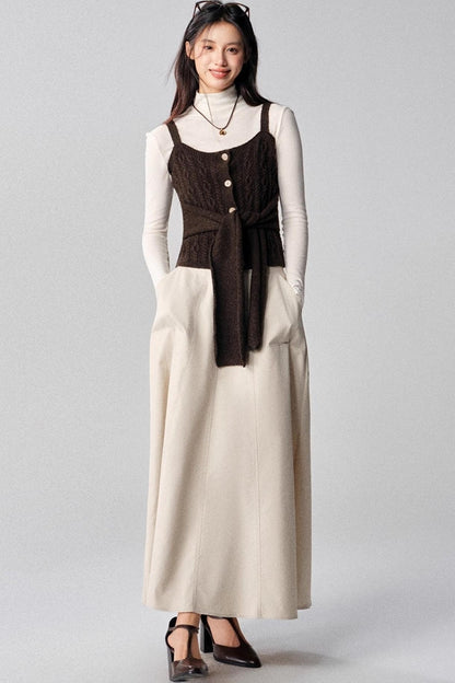 Mountains White A-Line Skirt