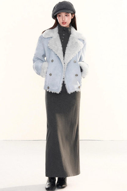 Double-Breasted Fur Coat